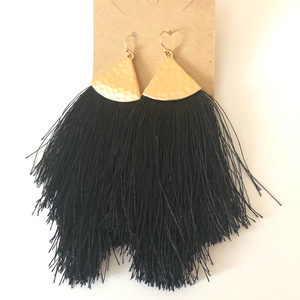 Black Tassel Earrings